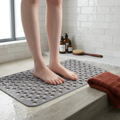 Non-Slip Shower Mat with Suction Cups & Drainage | Zhoma