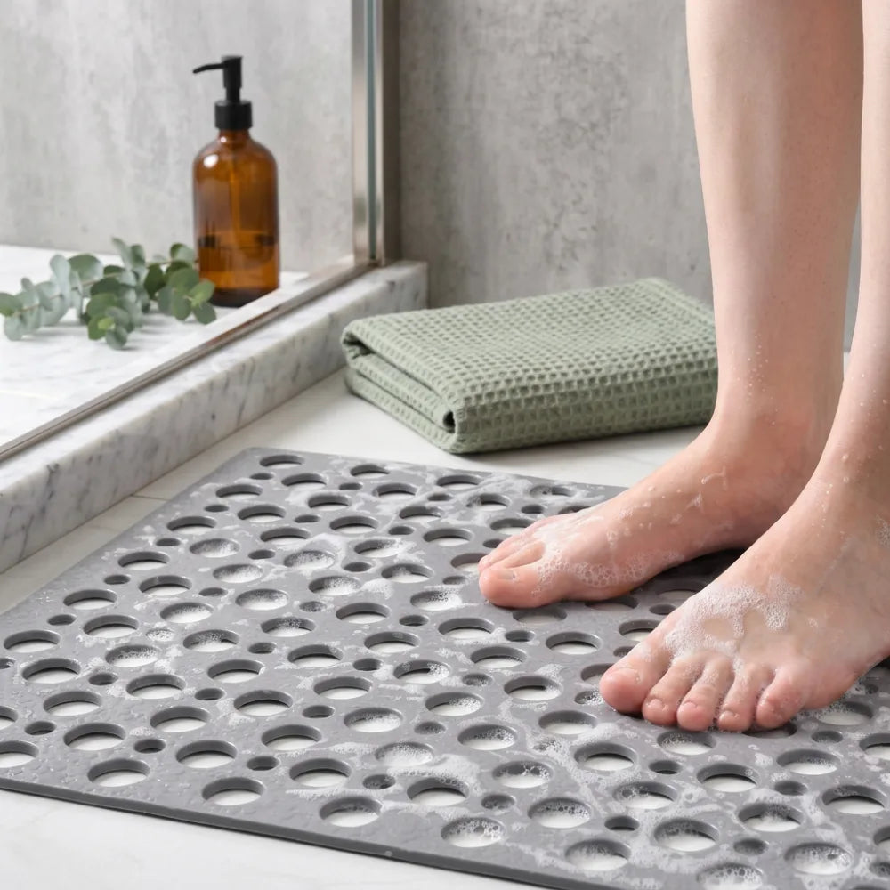 Non-Slip Shower Mat with Suction Cups & Drainage | Zhoma