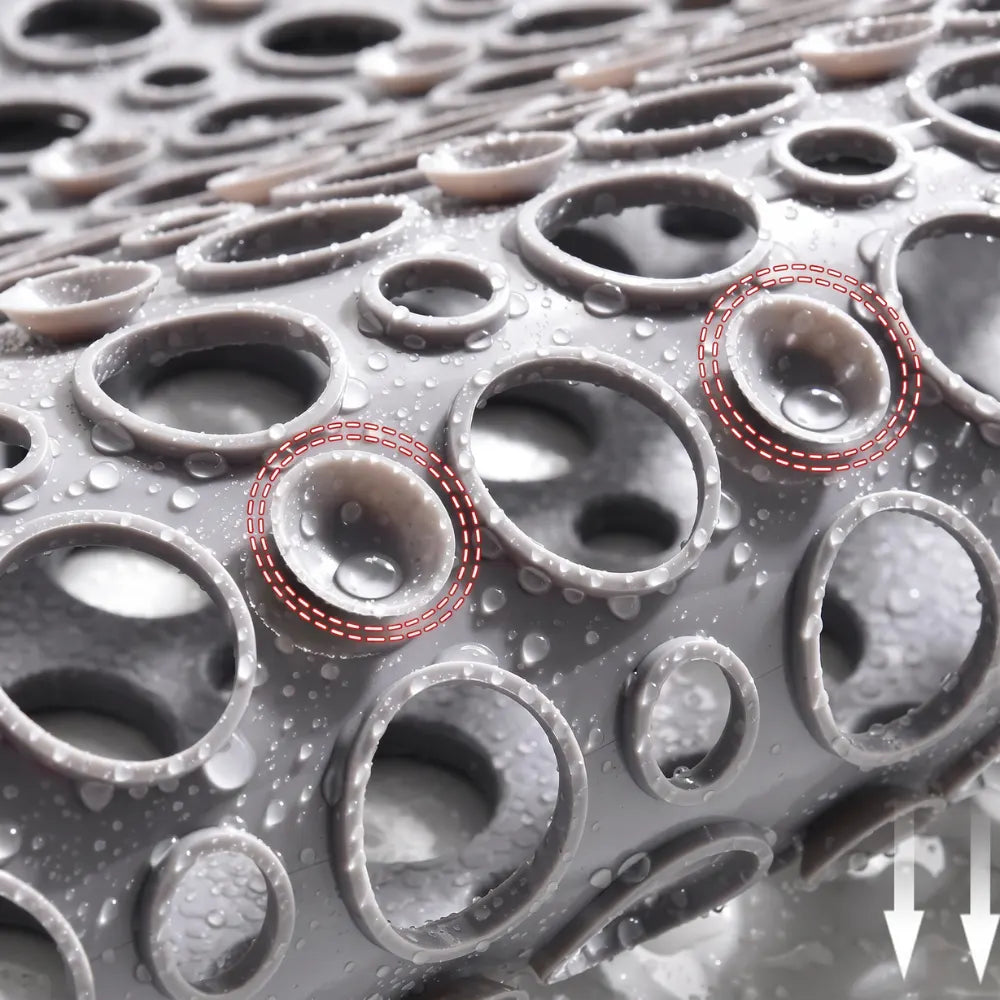 Non-Slip Shower Mat with Suction Cups & Drainage | Zhoma